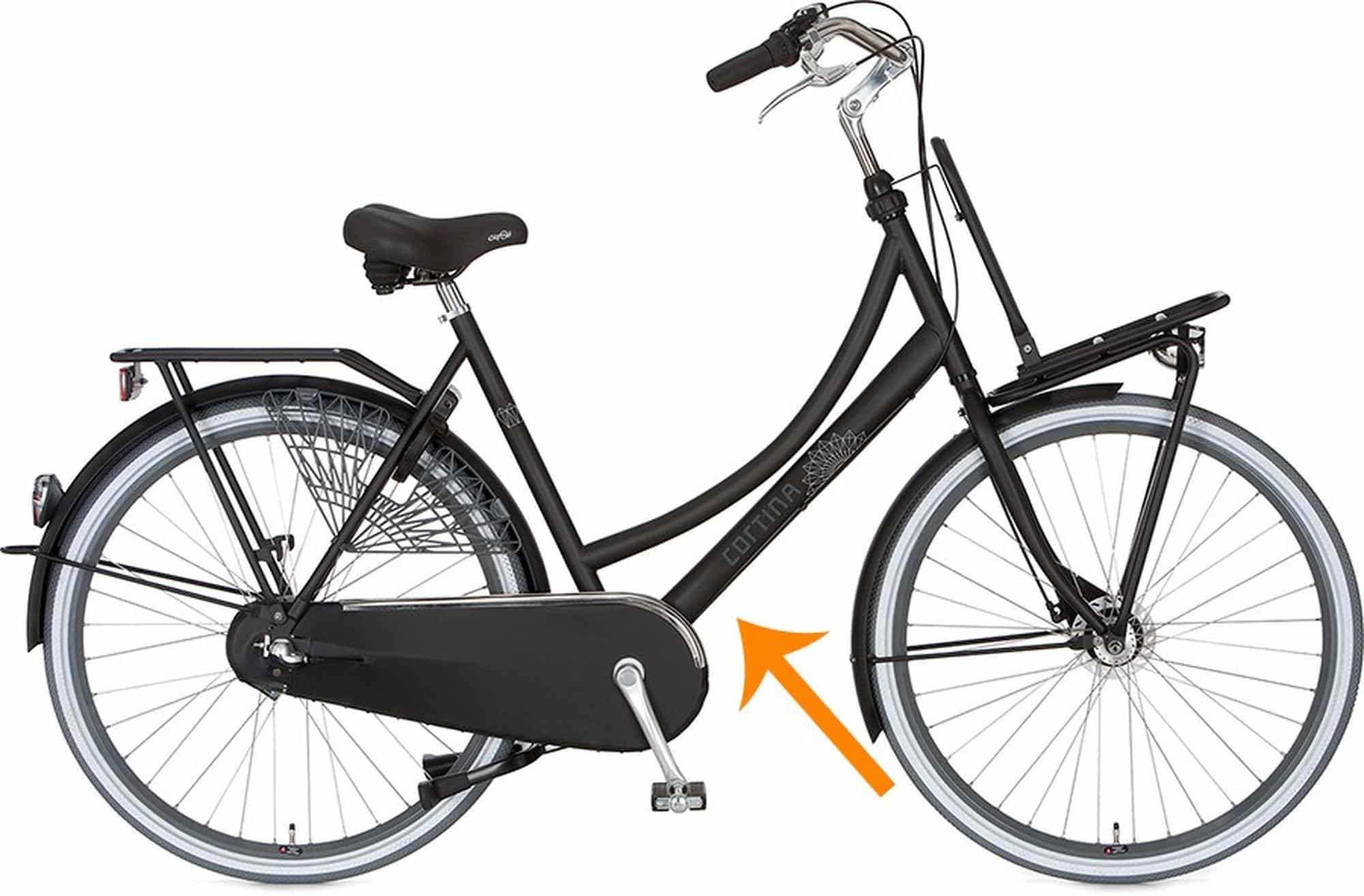 Framenummer de plaats op een Cortina fiets