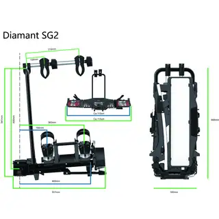 Pro User Diamant SG2 Fietsendrager - 2 fietsen - Opvouwbaar - Met opberghoes