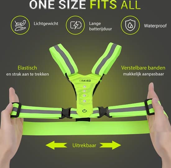 Craved LED Sport Vest - USB Oplaadbaar - Hardloopvest - Geel