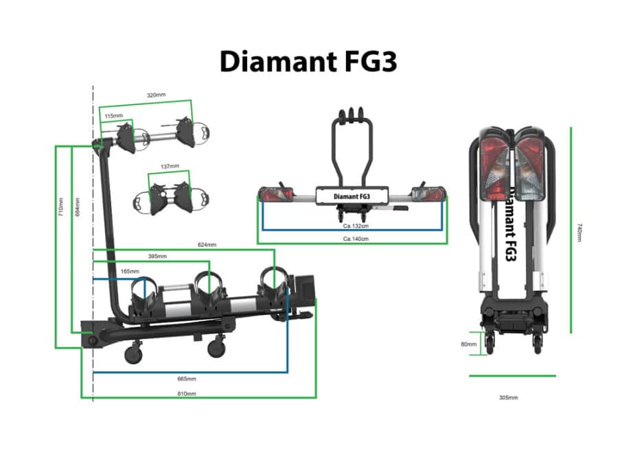 Pro-User Fietsendrager Diamant FG3 3 Fietsen Opvouwbaar E-Bike