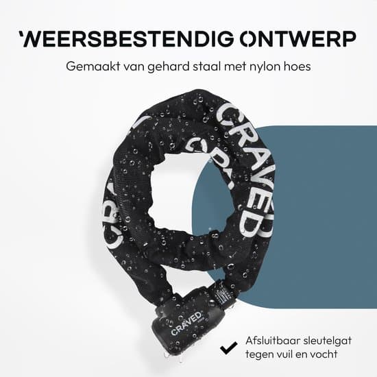 Craved kettingslot Boldon ART2 - 110cm - Zwart