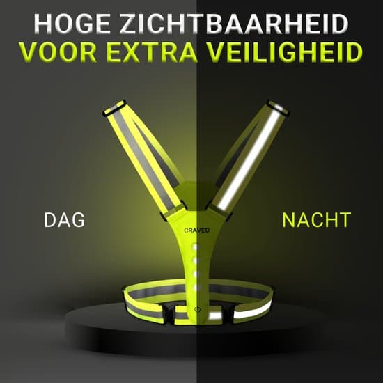 Craved LED Sport Vest - USB Oplaadbaar - Hardloopvest - Geel