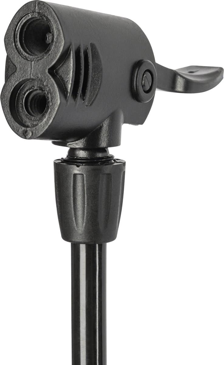 Craved Fietspomp - met drukmeter - Dubbele ventielkop - Zwart - Universeel