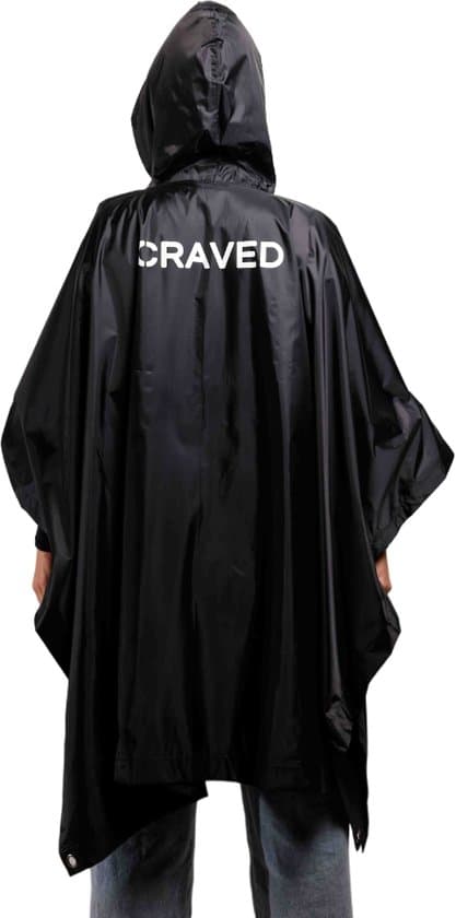 Craved Regenponcho - Waterdicht - Zwart - Fietsponcho