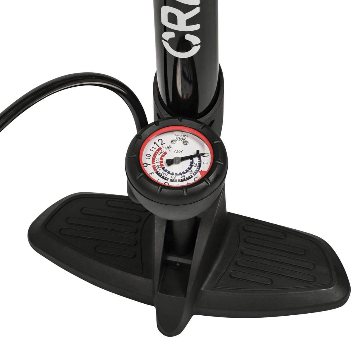 Craved Fietspomp - met drukmeter - Dubbele ventielkop - Zwart - Universeel