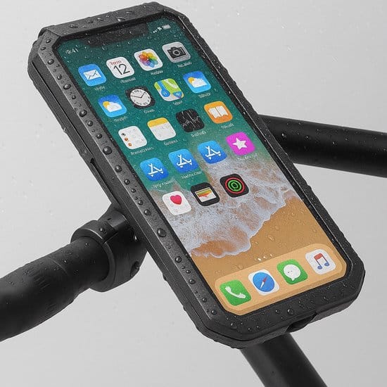 Craved Telefoonhouder Fiets Anti-Tril Smartphonehouder voor Fiets, E-Bike & Scooter Zwart - Waterdicht