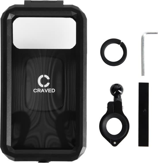 Craved Telefoonhouder Fiets Anti-Tril Smartphonehouder voor Fiets, E-Bike & Scooter Zwart - Waterdicht