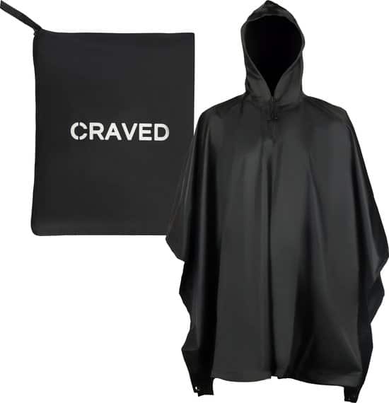 Craved Regenponcho - Waterdicht - Zwart - Fietsponcho