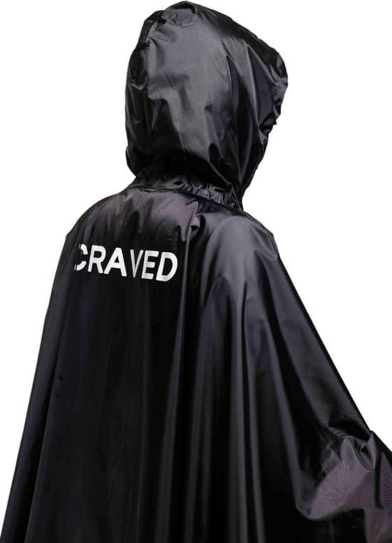 Craved Regenponcho - Waterdicht - Zwart - Fietsponcho
