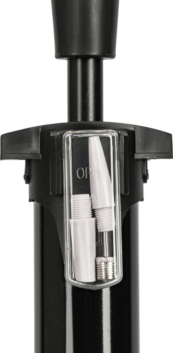 Craved Fietspomp - met drukmeter - Dubbele ventielkop - Zwart - Universeel