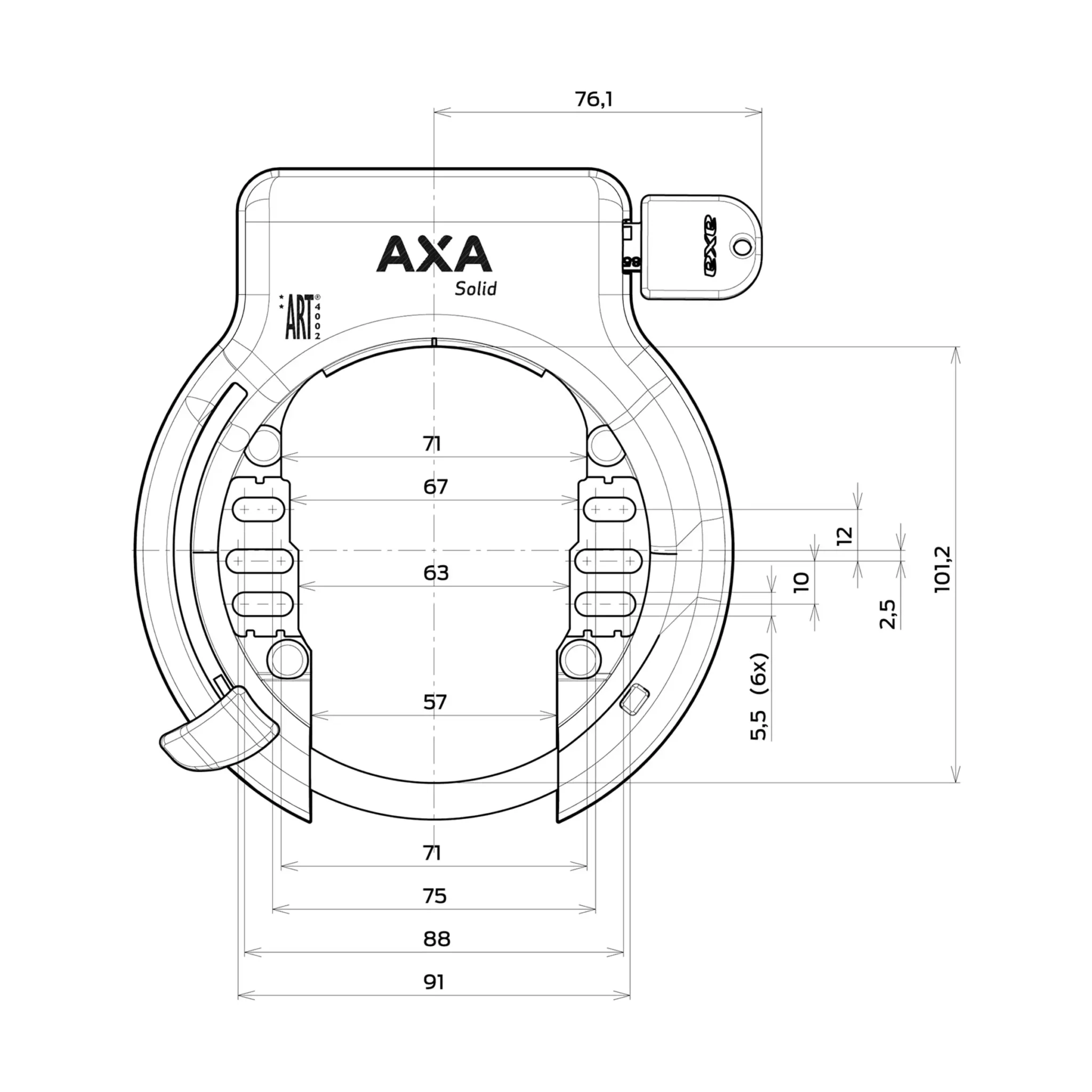 Axa Ringslot Solid - Zwart - ART2 Gekeurd