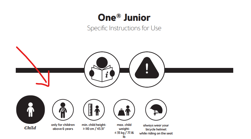 Bobike achterzitje junior One drager zwart/zwart