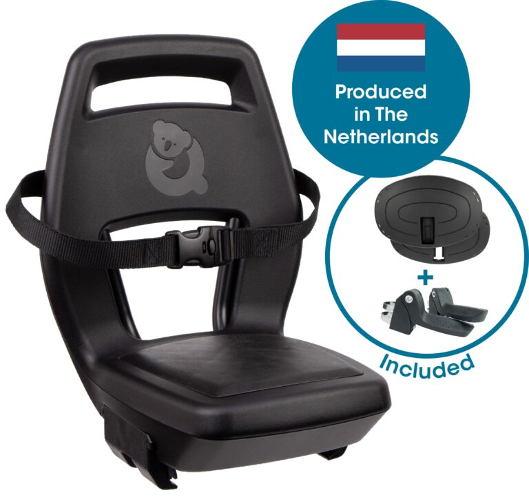 Qibbel Junior 6+ achterzitje zwart met voetsteunen