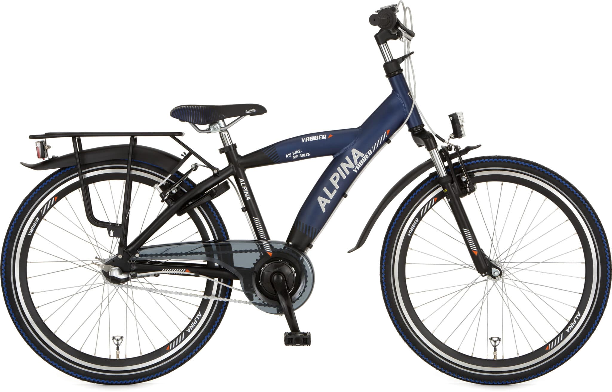 Alpina Yabber Jongensfiets 24" Jet Black Metallic Matt - Sporty Blue Ma.