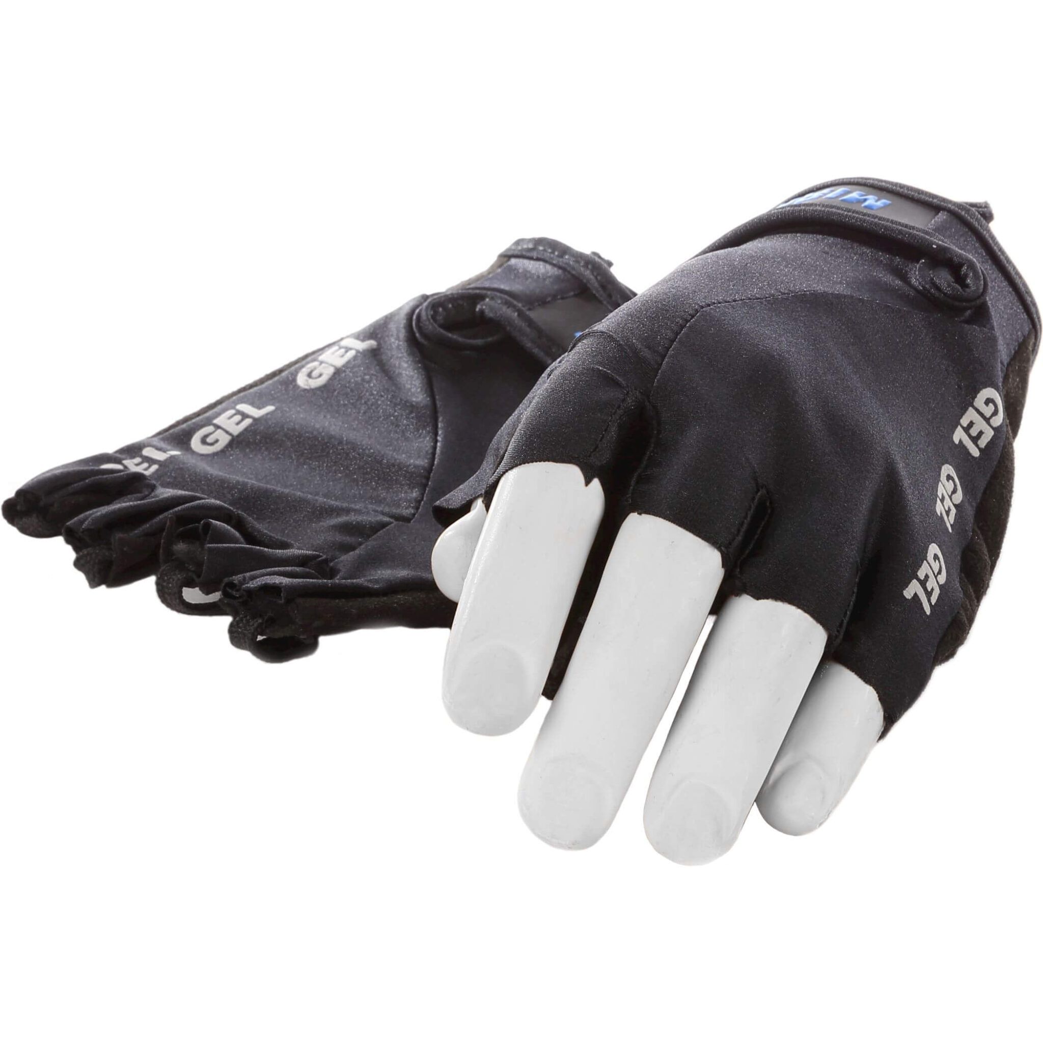 Mirage handschoen vingerloos Lycra gel zwart S