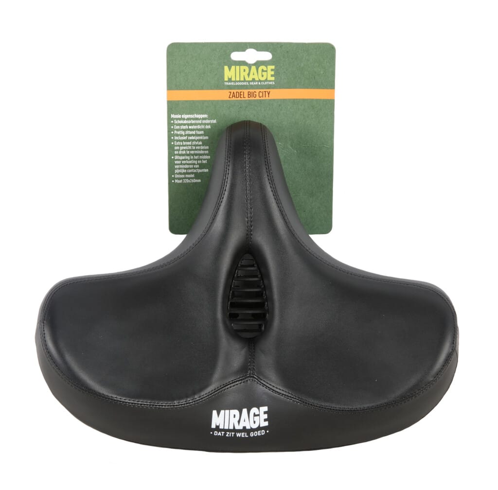 Mirage Zadel Tour Comfort Met Vering Big City Zwart