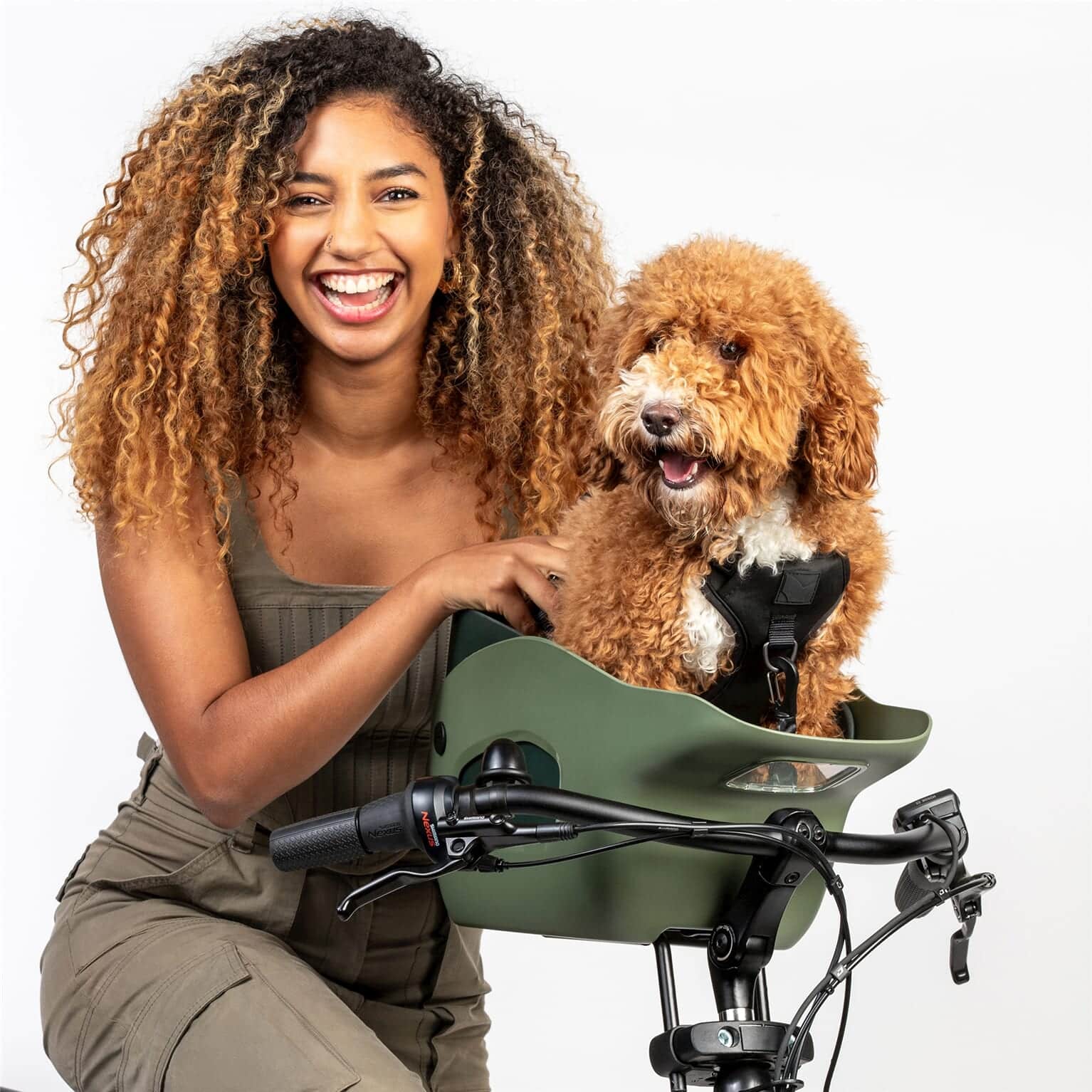 Kvisp hondenfietszitje met harnas M forest green