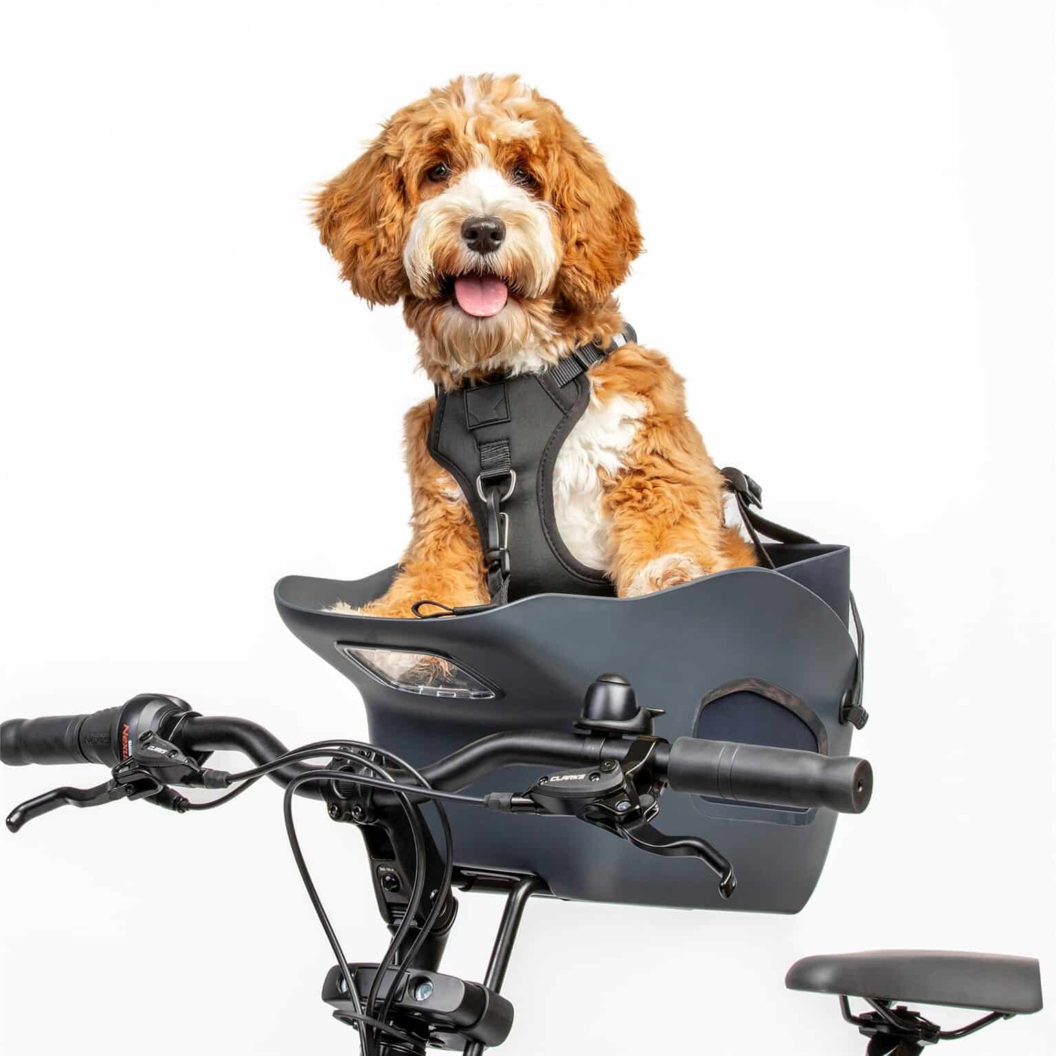 Kvisp hondenfietszitje met harnas M midnight gray