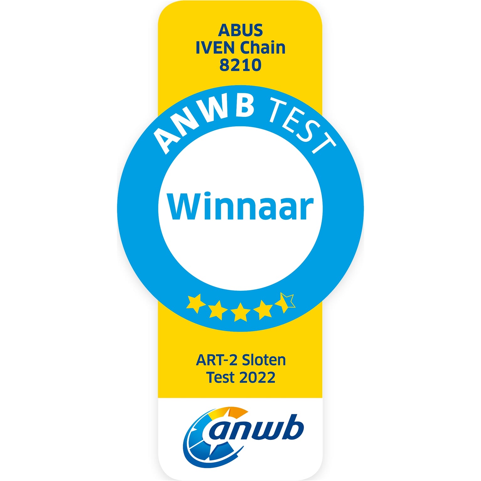 Abus Iven 8210 - 110cm - ART 2 - Kettingslot - winnaar ANWB slotentest