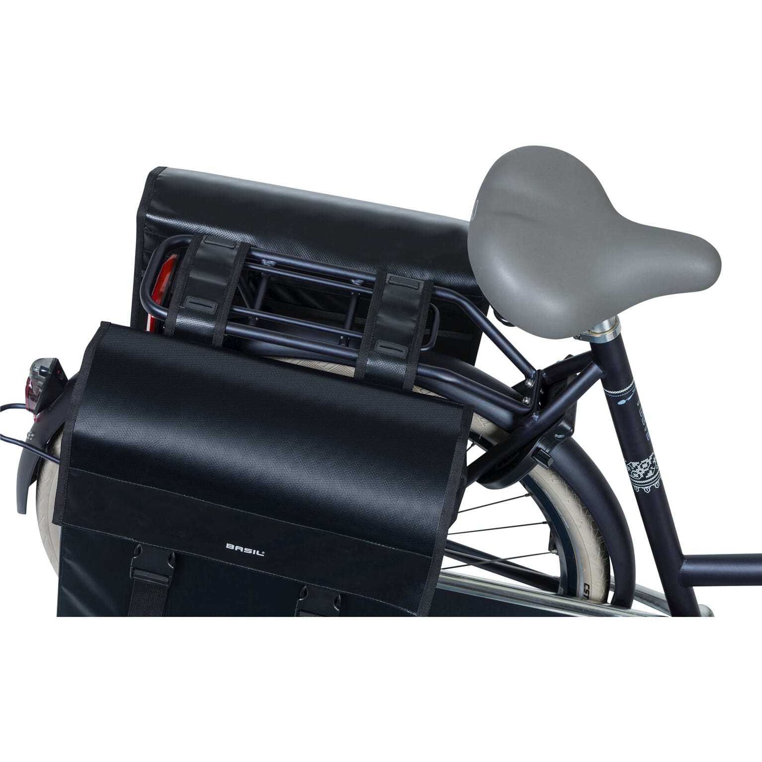 Basil fietstas dubbel Urban load zwart 48-53L