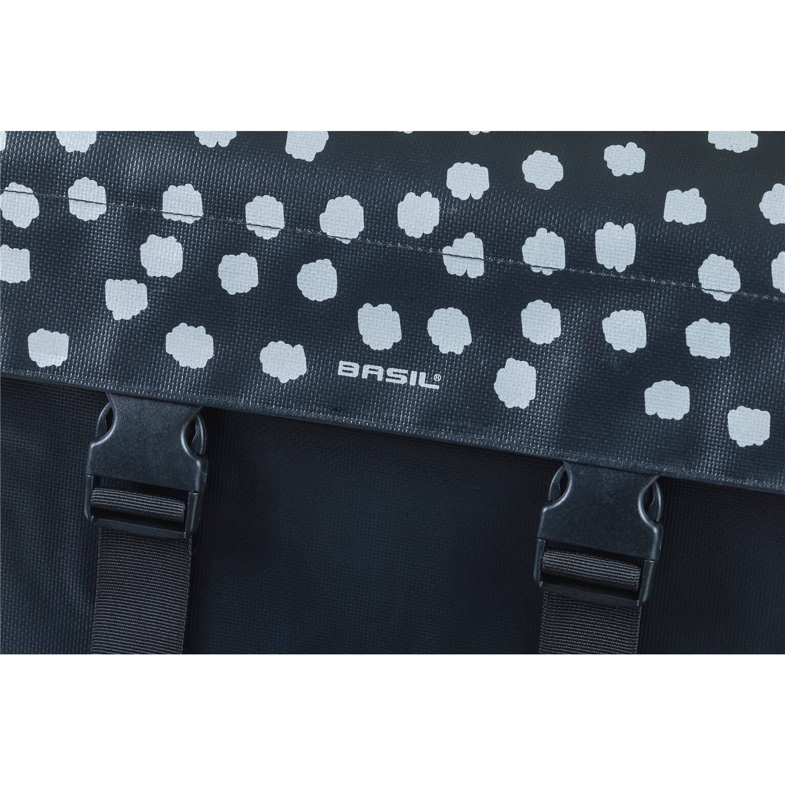 Basil fietstas dubbel Urban load zwart wit 48-53L