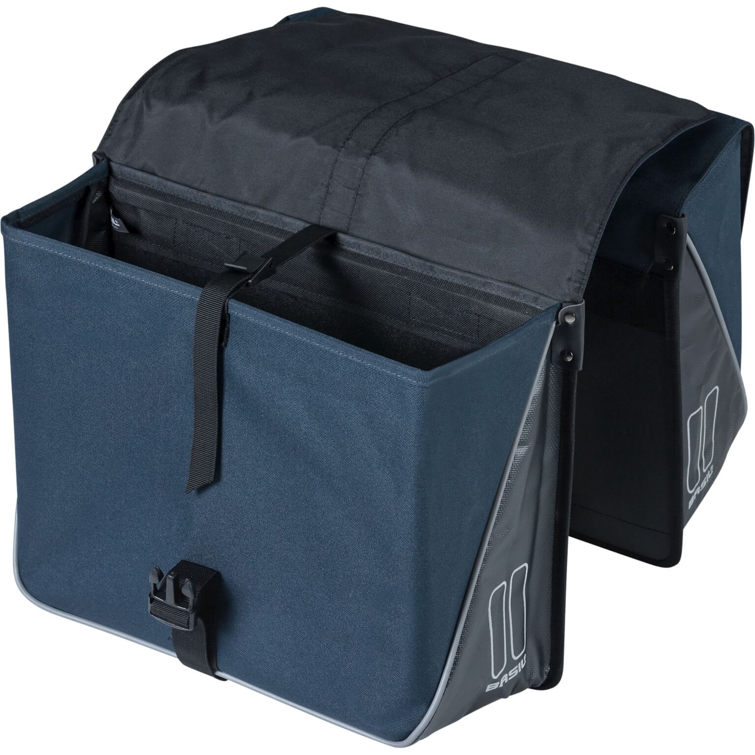 Basil fietstas dubbel Forte blue zwart 35L