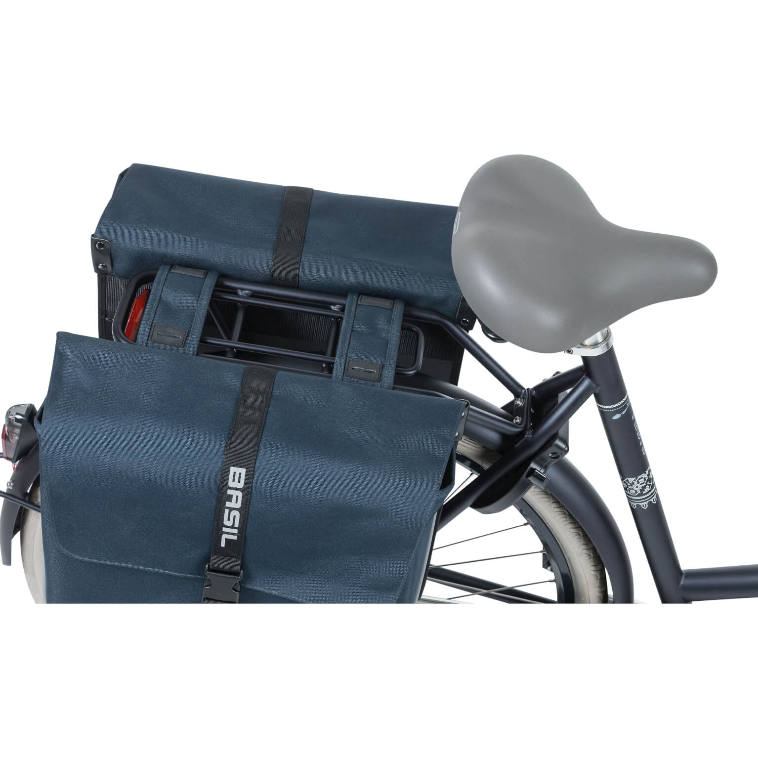 Basil fietstas dubbel Forte blue zwart 35L