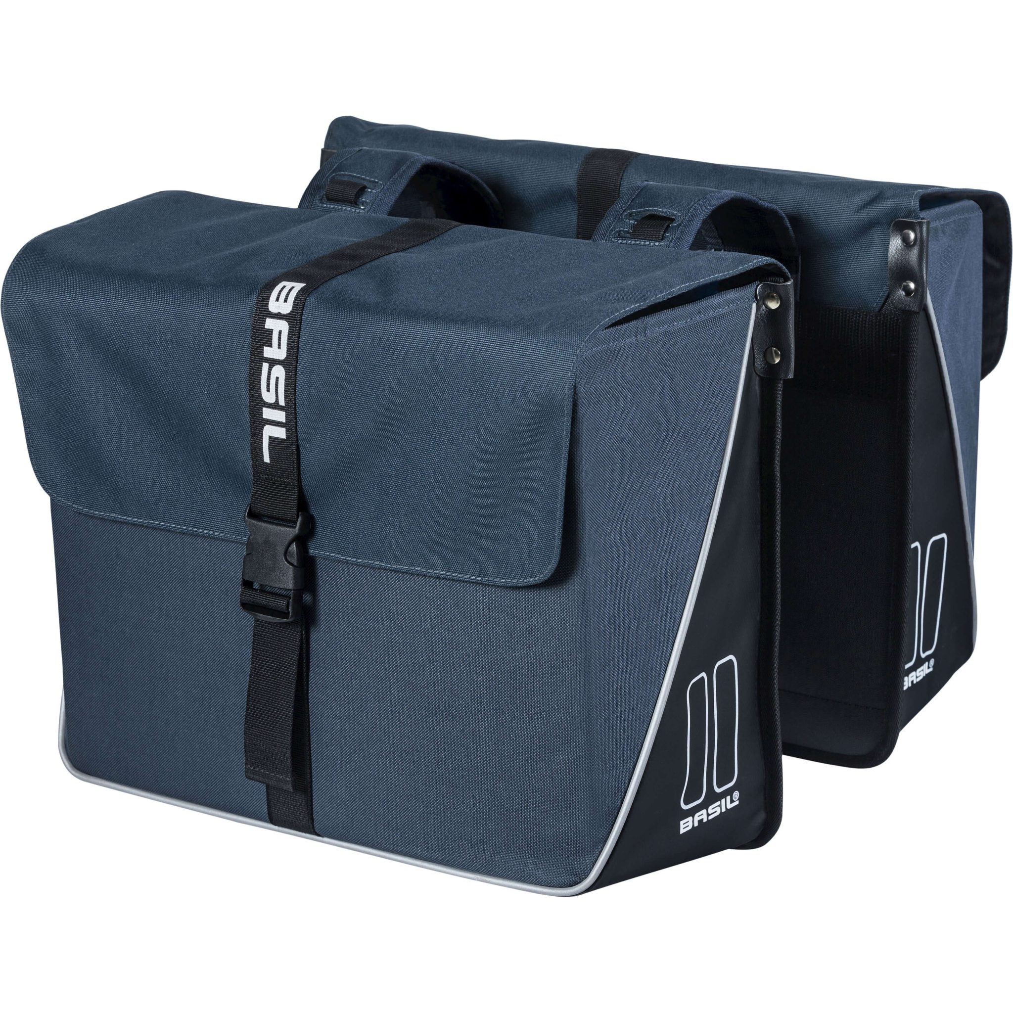 Basil fietstas dubbel Forte blue zwart 35L