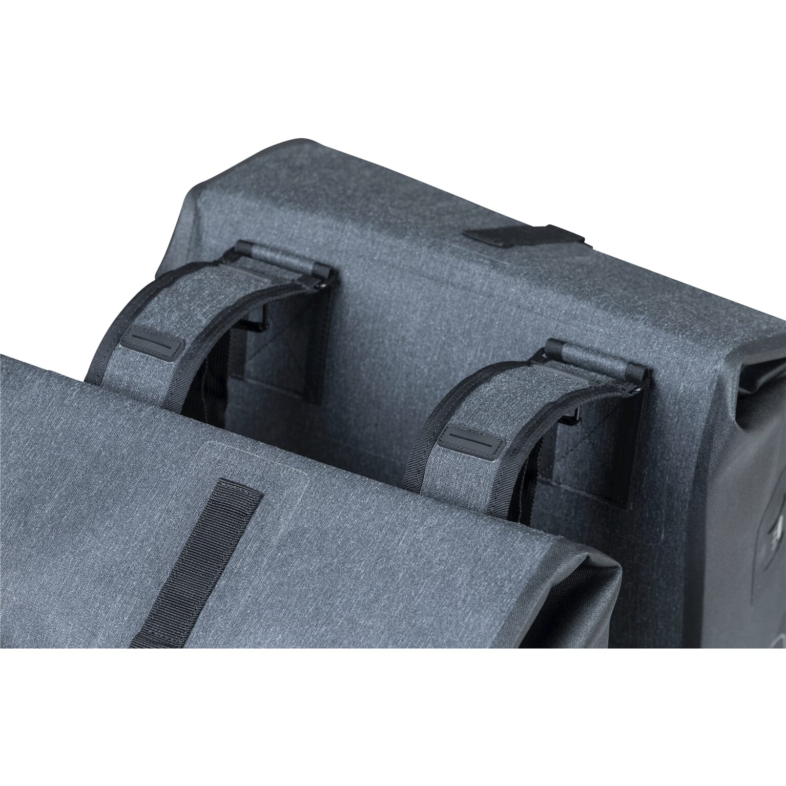 Basil fietstas dubbel Urban dry charcoal melee 50L