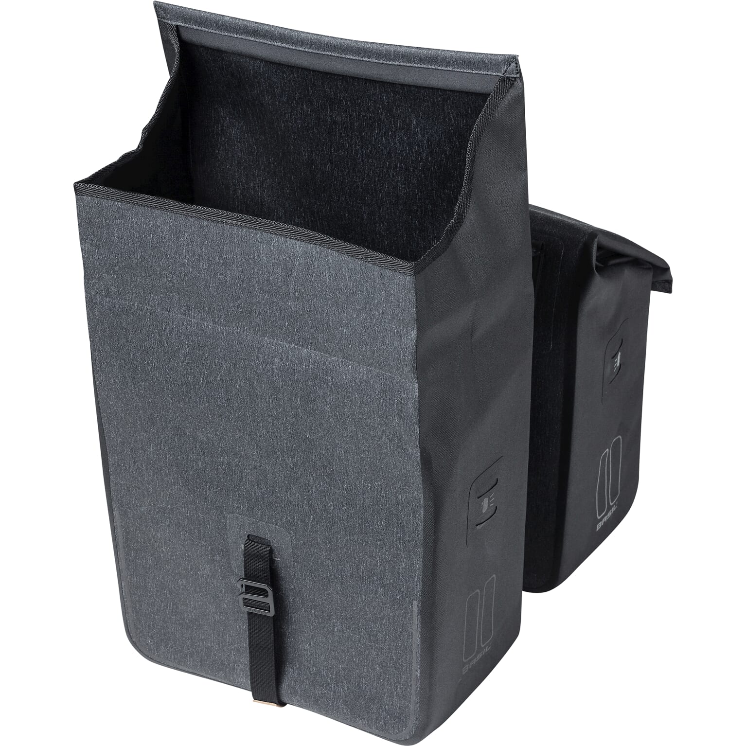 Basil fietstas dubbel Urban dry charcoal melee 50L