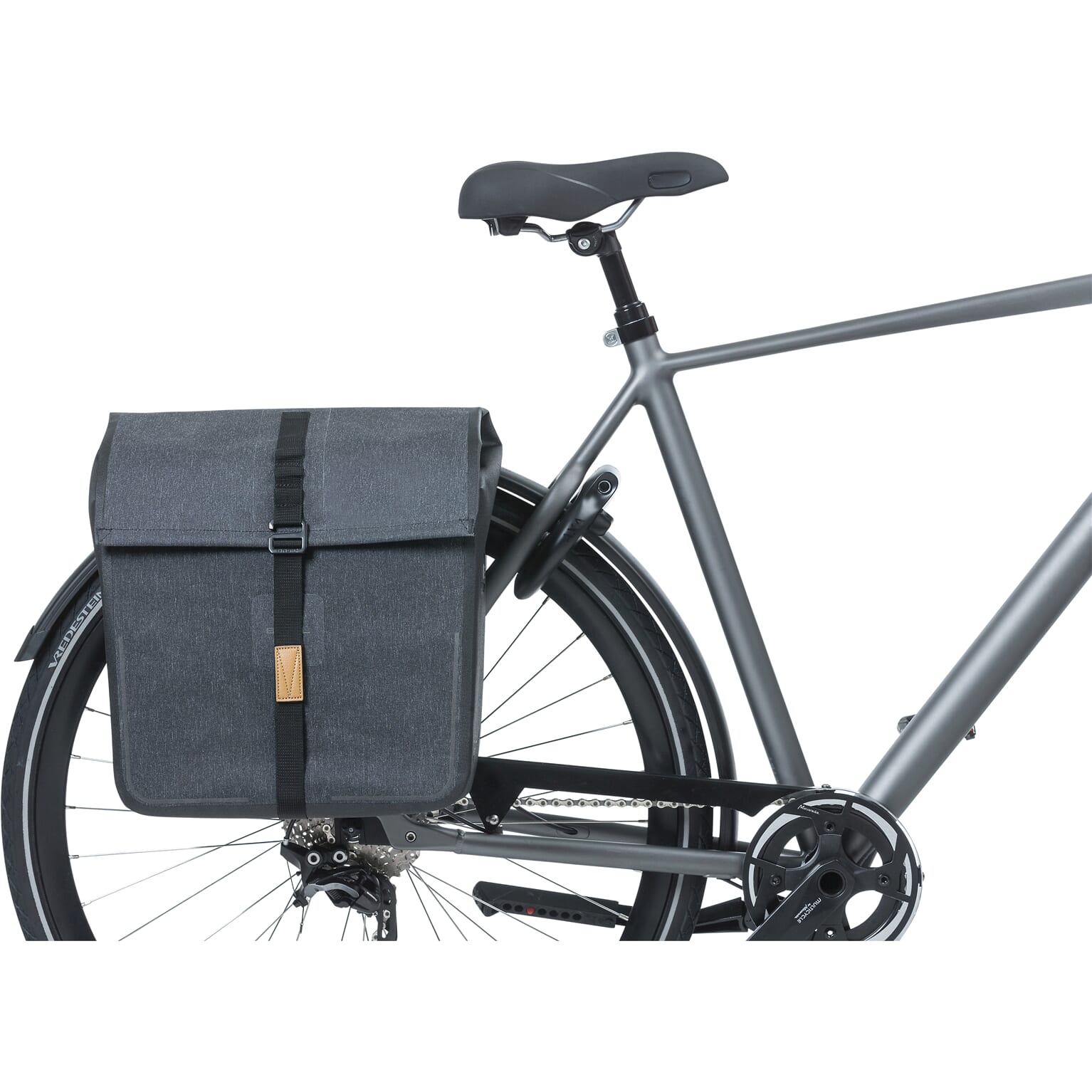 Basil fietstas dubbel Urban dry charcoal melee 50L