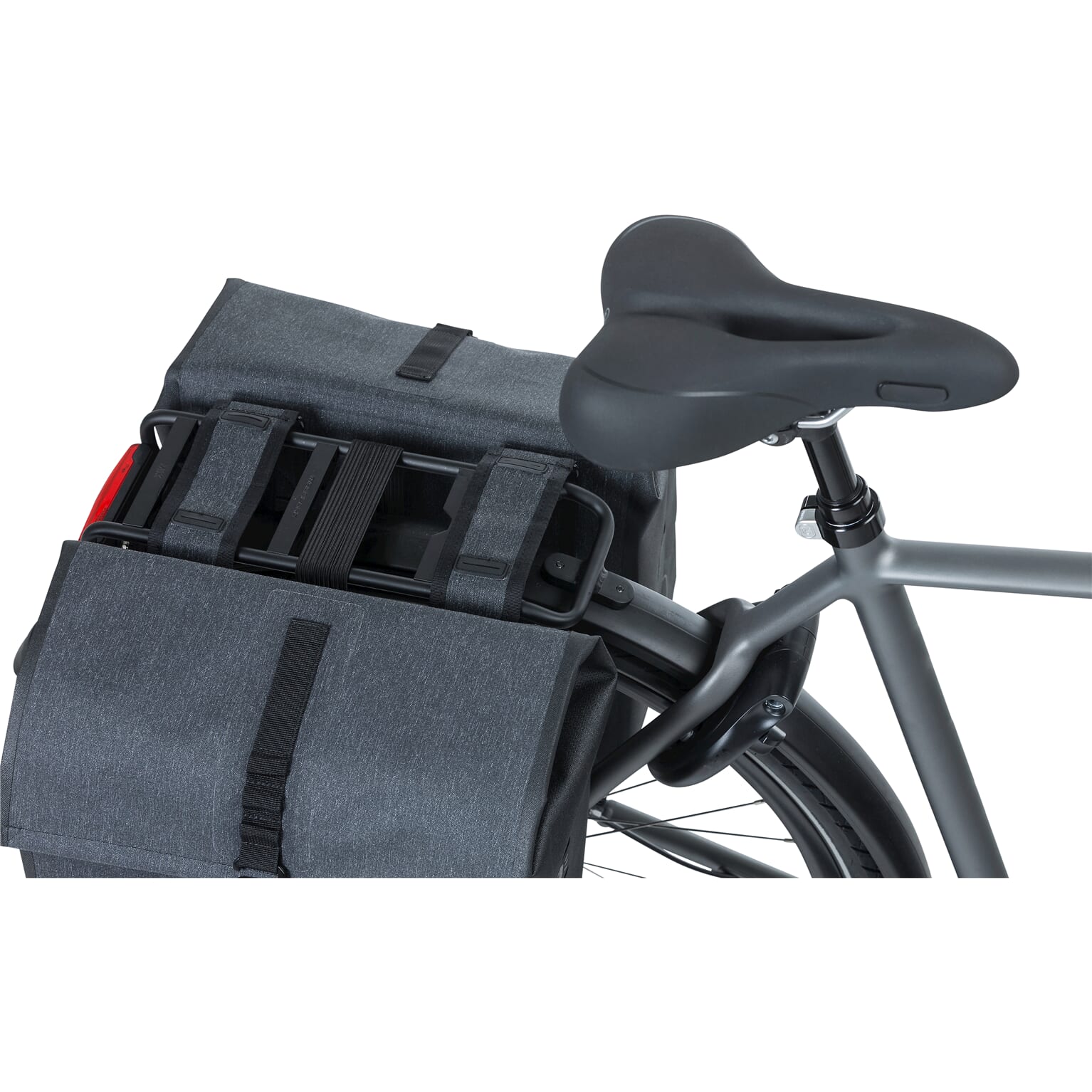 Basil fietstas dubbel Urban dry charcoal melee 50L