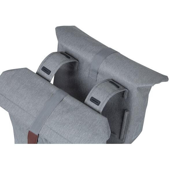 Basil fietstas dubbel City grijs melee 28-32L