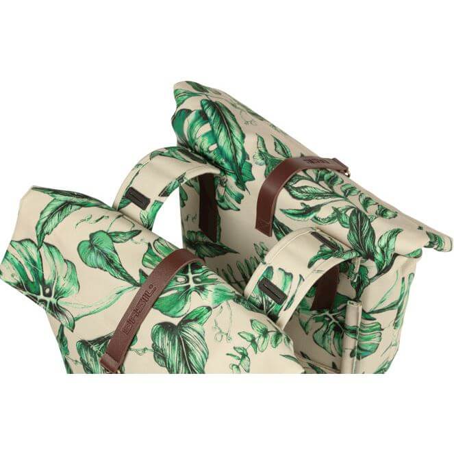 Basil fietstas dubbel Ever-Green sandshell beige 28-32L