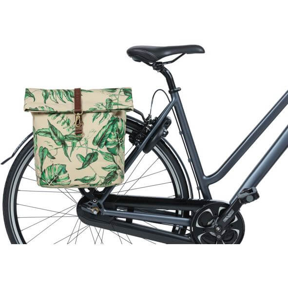 Basil fietstas dubbel Ever-Green sandshell beige 28-32L
