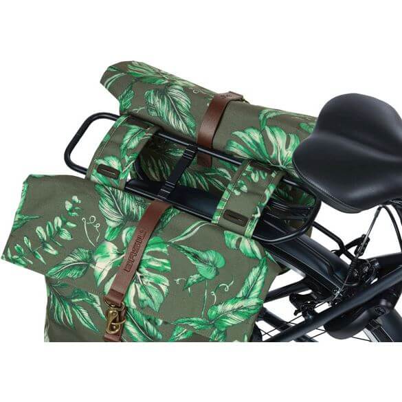 Basil fietstas dubbel Ever-Green thyme groen 28-32L