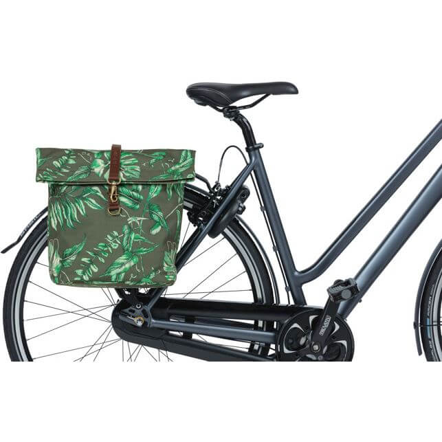 Basil fietstas dubbel Ever-Green thyme groen 28-32L