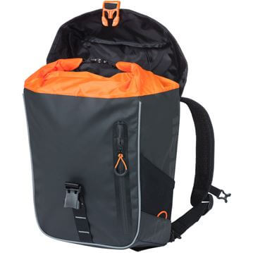 Basil rugtas Miles Tarpaulin zwart oranje 17L