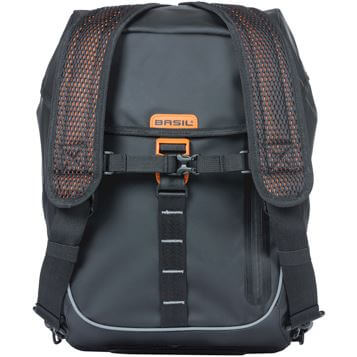 Basil rugtas Miles Tarpaulin zwart oranje 17L