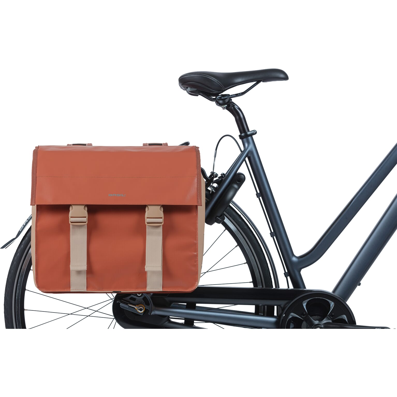 Basil fietstas dubbel Urban load terra rood/rose 48-53L
