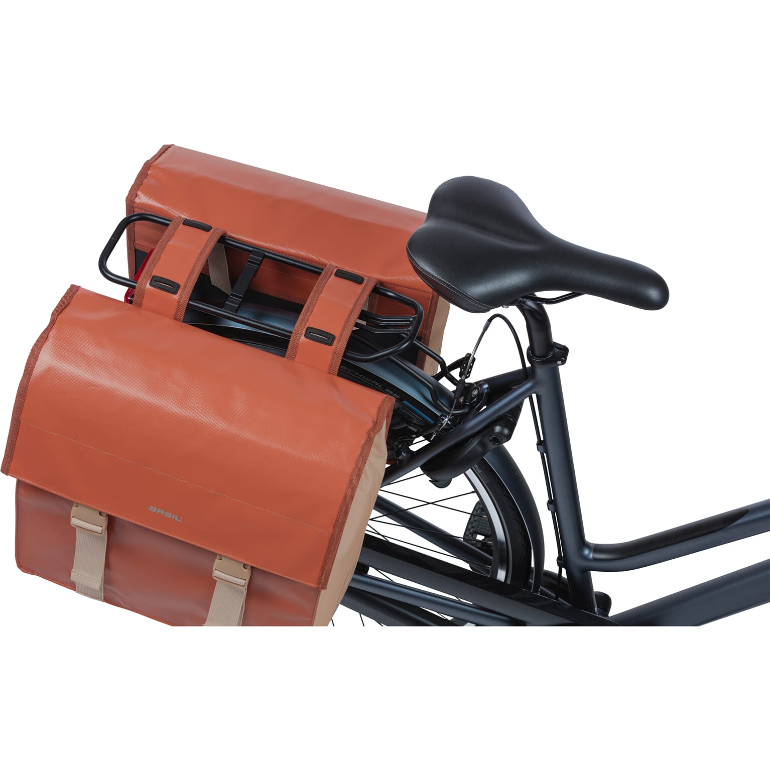 Basil fietstas dubbel Urban load terra rood/rose 48-53L