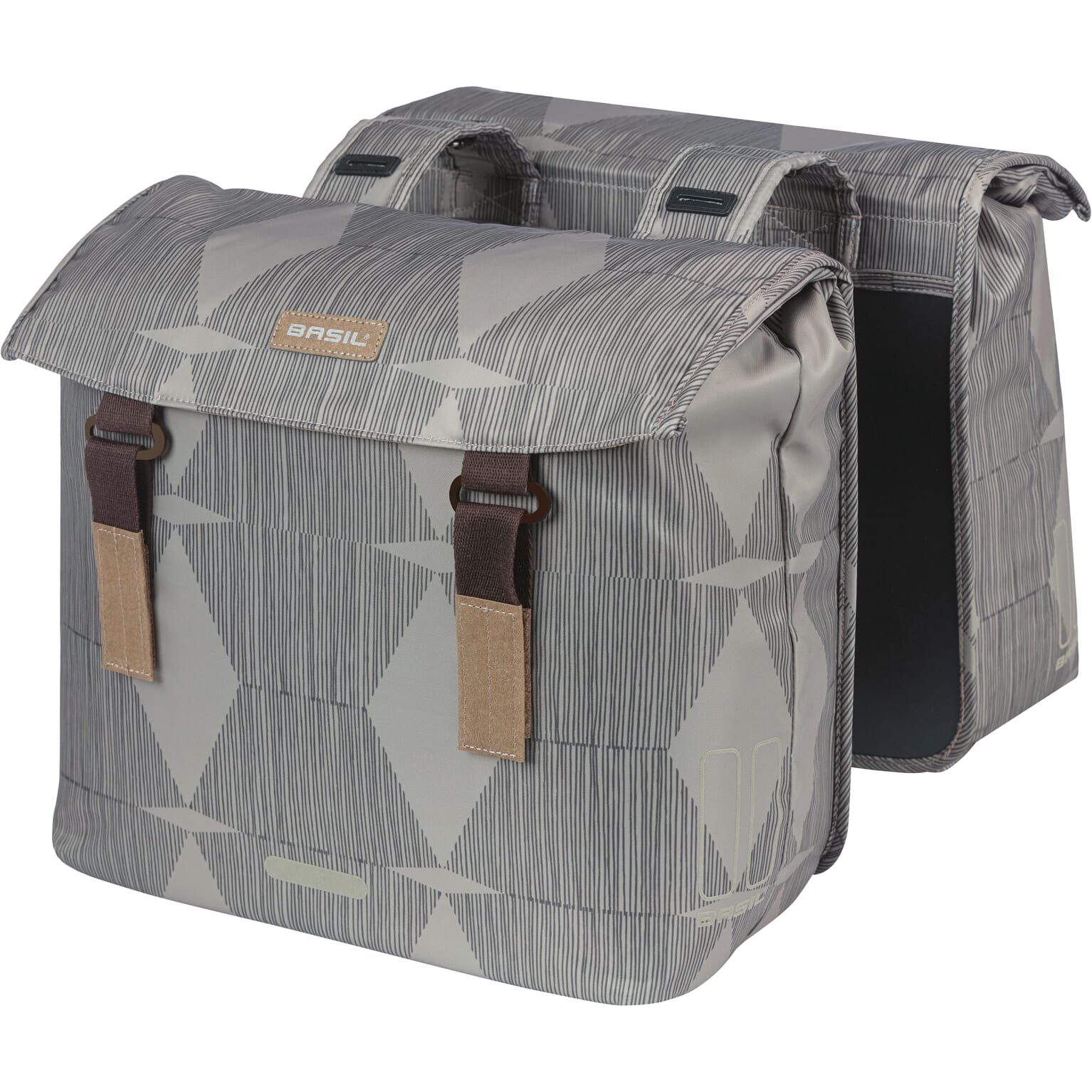 Basil fietstas dubbel Elegance chateau taupe 40-49L