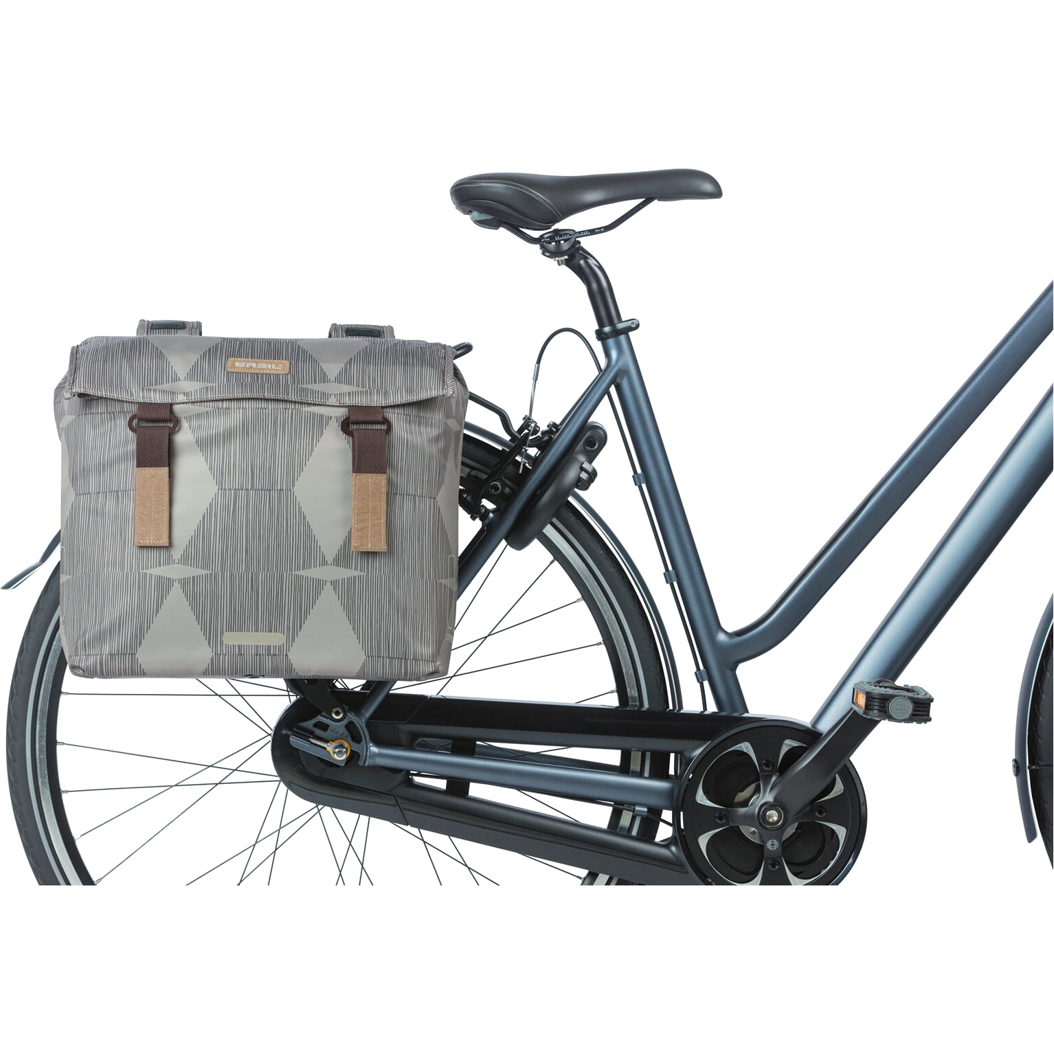 Basil fietstas dubbel Elegance chateau taupe 40-49L