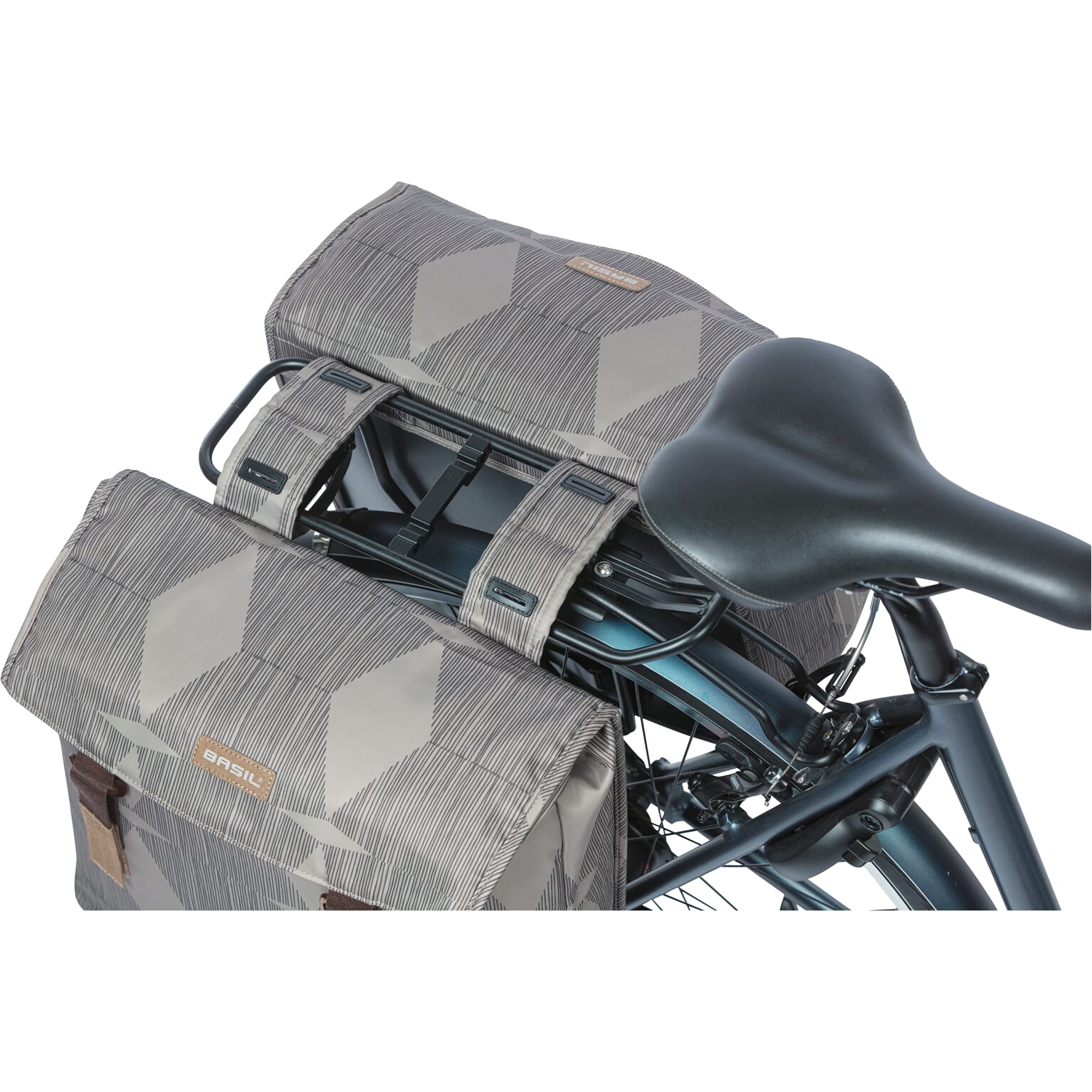 Basil fietstas dubbel Elegance chateau taupe 40-49L