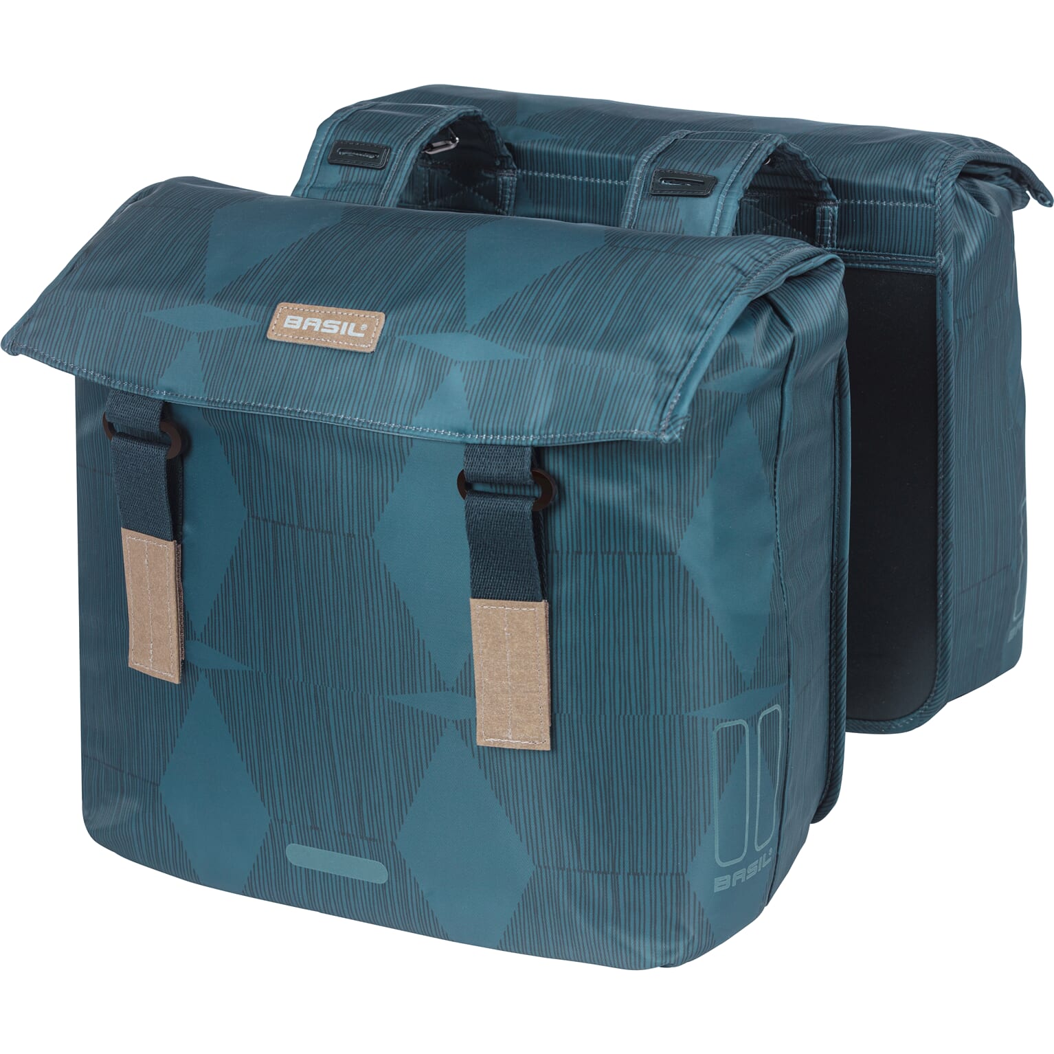 Basil fietstas dubbel Elegance estate blauw 40-49L