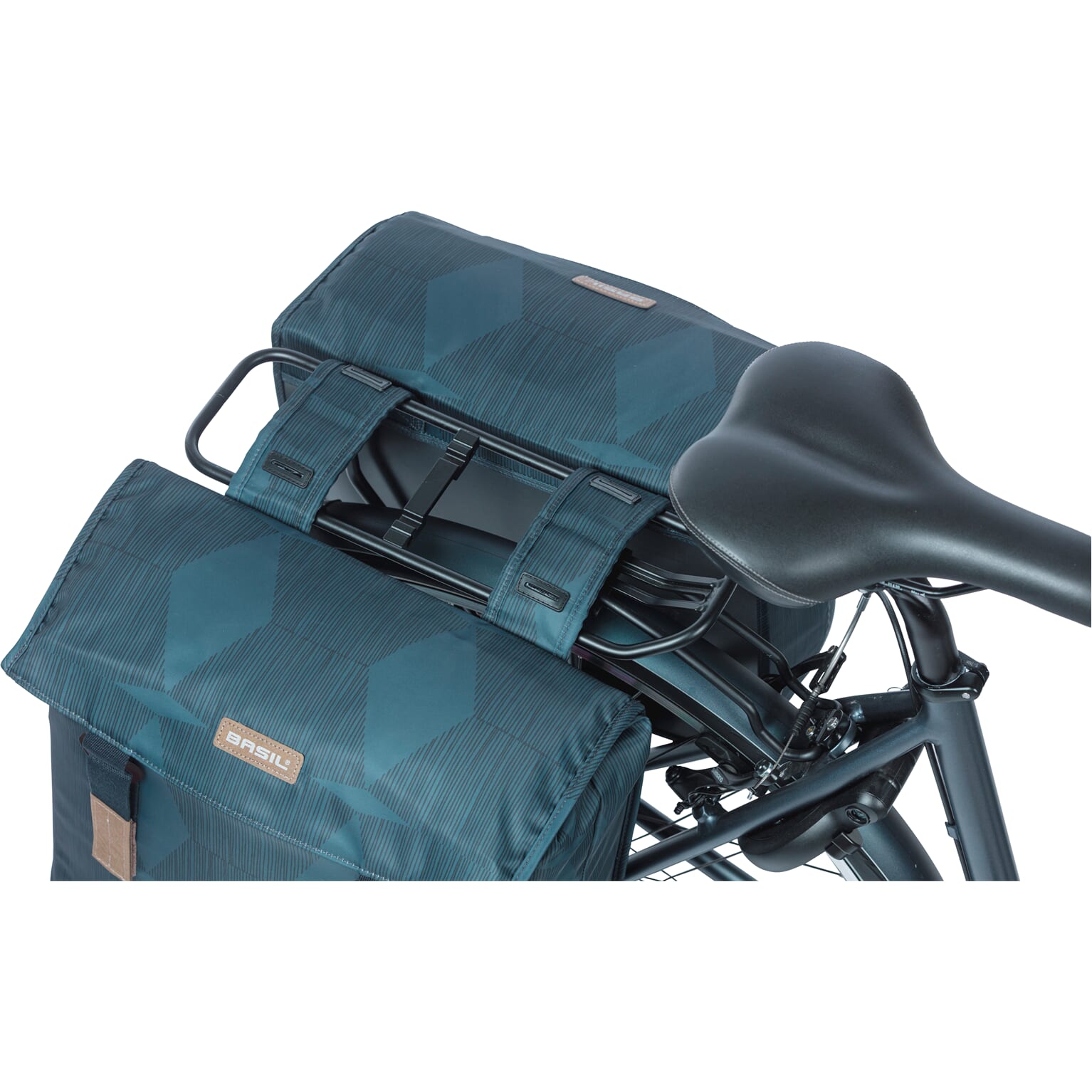 Basil fietstas dubbel Elegance estate blauw 40-49L