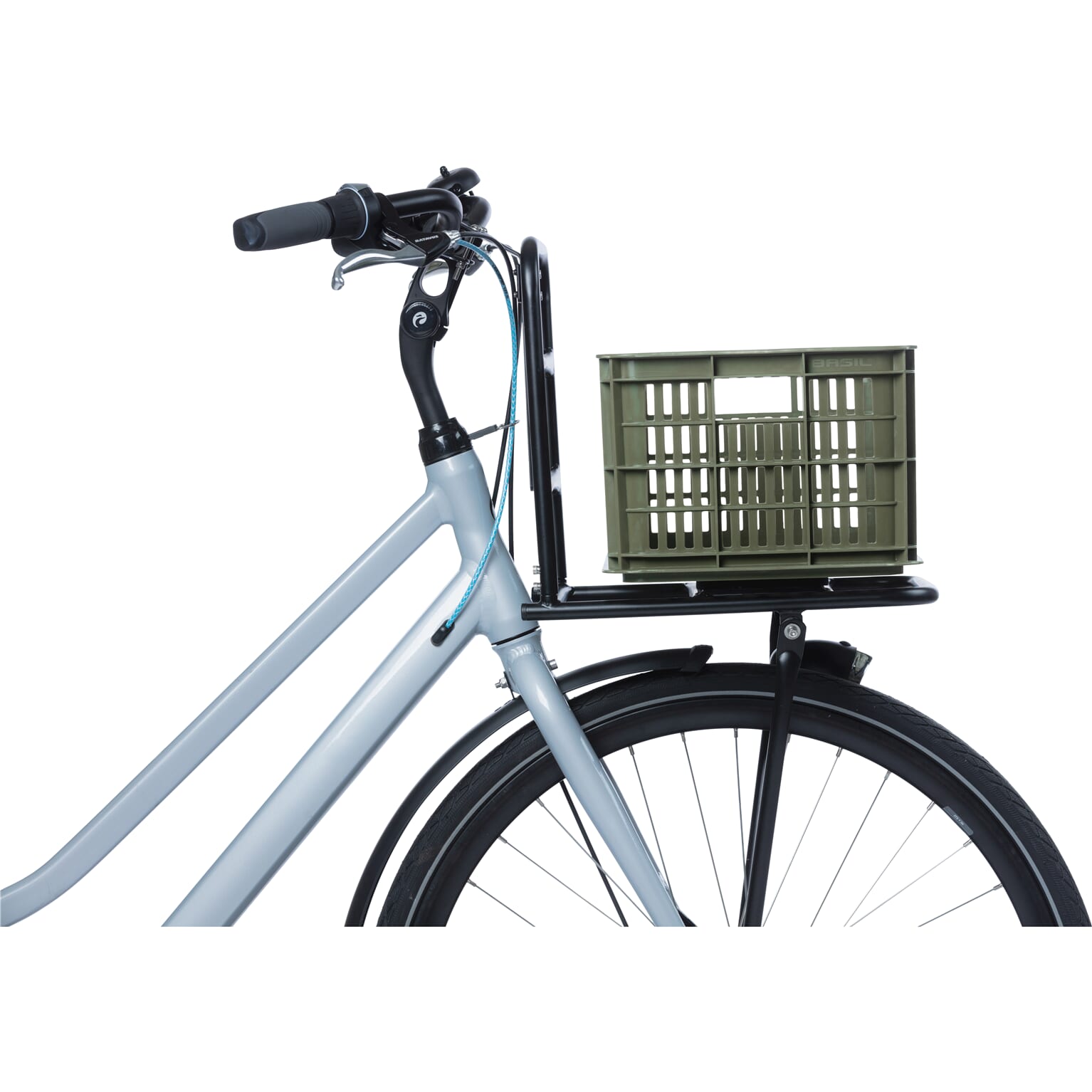 Basil fietskrat S moss groen 17.5L recycled