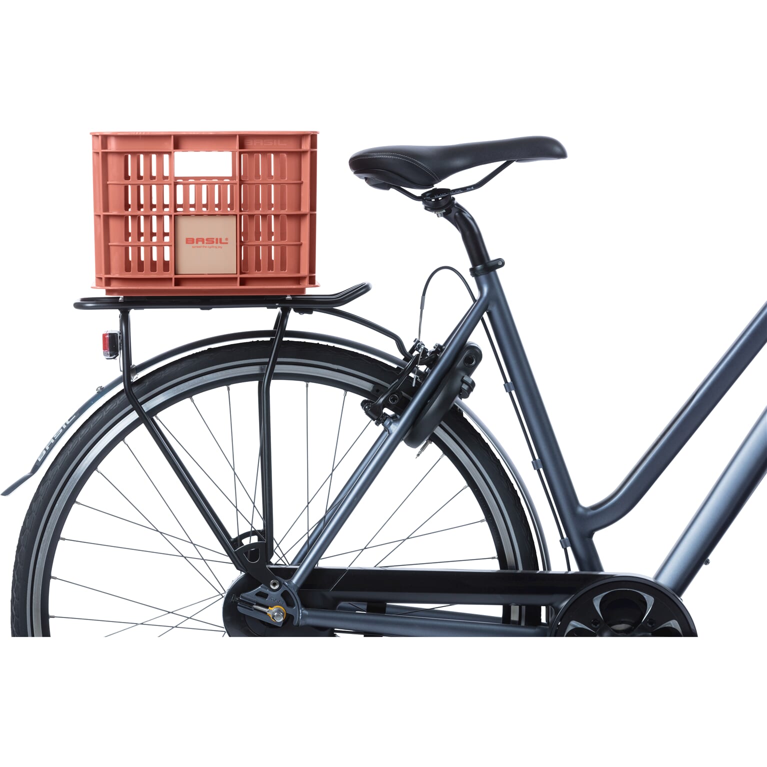 Basil fietskrat S terra rood 17.5L recycled