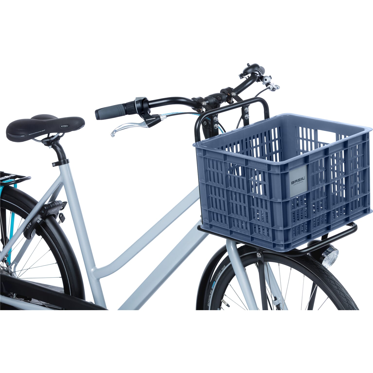 Basil fietskrat M blauw 29.5L recycled