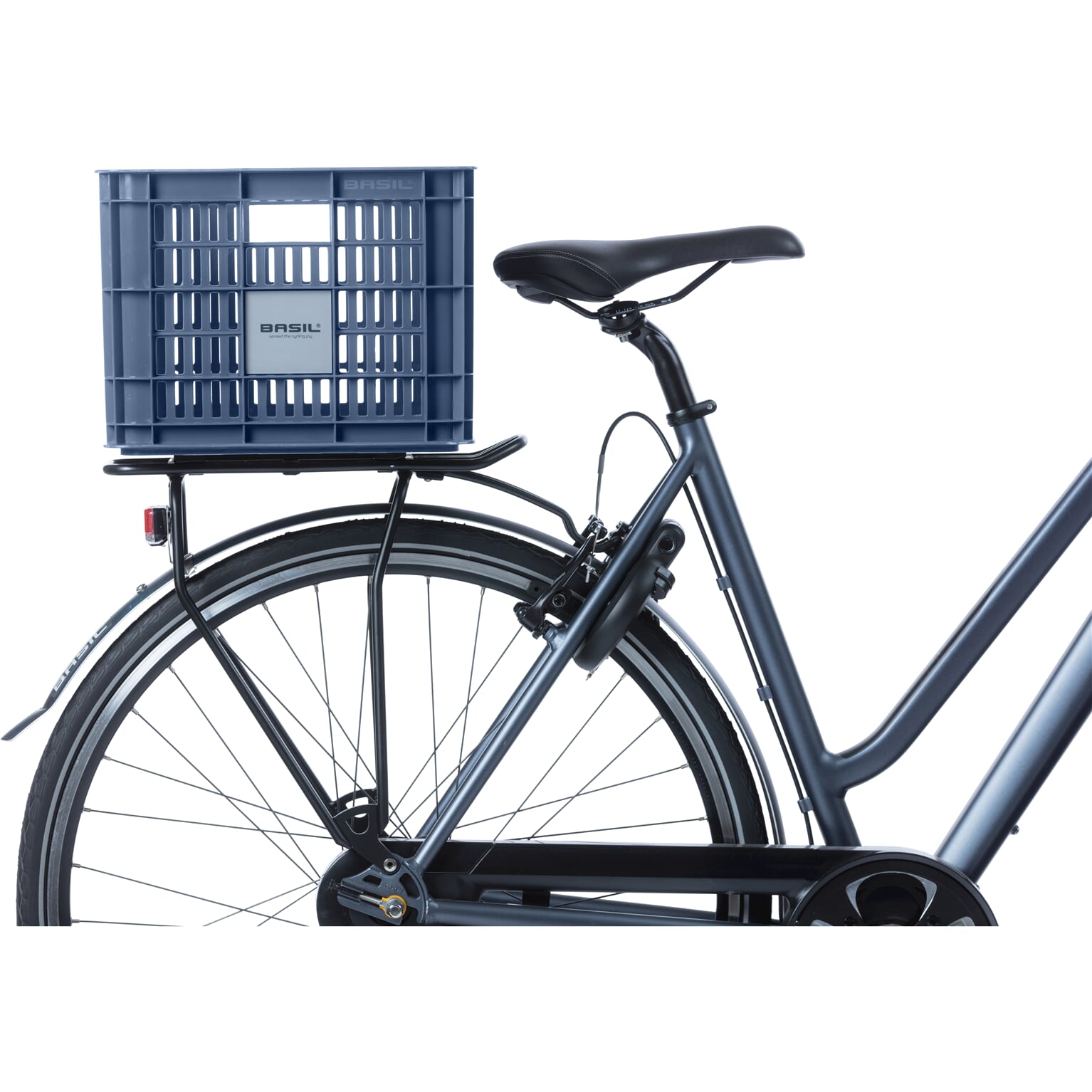 Basil fietskrat M blauw 29.5L recycled